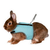 Комплект нагръдник и повод, подходящ за малки зайчета  Trixie Soft harness with leash  25-32 см