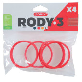 Свързващи рингове Zolux RODY3 Connector ring 4 броя в червен цвят