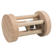 Търкаляща се дървена играчка за котки Trixie Playing roll with bell със звънче 