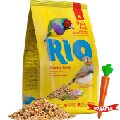 Ежедневна храна за малки птички RIO Feed for exotic birds. Daily feed подходяща за канарчета, екзотични птички и други; 1кг + ПОДАРЪК щипка с формата на морков 