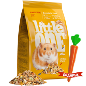 Здравословна храна за хамстери Little One Feed for hamsters със семена, ядки и редки плодове; 0.900кг. + ПОДАРЪК щипка с форма на морков 