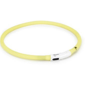 Светещ нашийник за куче Beeztees Silicone safety collar Dogini с USB - Жълт 70 см x 10 мм