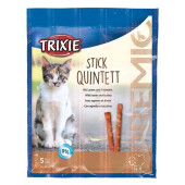Котешко лакомство Trixie PREMIO Stick Quintett  саламени пръчици с 95% съдържание на месо- агнешко и пуйка 5 × 5 гр.