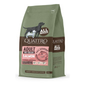 Пълноценна суха храна за кучета от всички породи Quatro Adult All breed Superpremium със сьомга и крил, БЕЗ зърнени култури