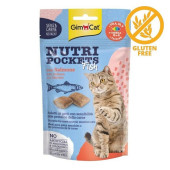 Хрупкави лакомства за котки GIMCA Nutri pockets Salmon джобчета с кремообразен пълнеж от сьомга