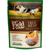 Натурална мокра храна, пауч за кучета Sam's Field Turkey with salmon с 45% пуешко, 10% сьомга и черна боровинка