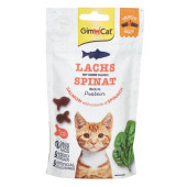 Хрупкаво лакомство за котки GimCat Crunchy Snacks Salmon & Spinach със сьомга и спанак, БЕЗ зърнени култури