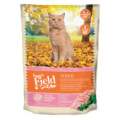 Пълноценна суха храна Sam's Field Cat Senior за възрастни котки, с 35% пуешко, 15% свежо пилешко, плодове и зеленчуци