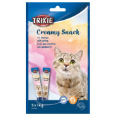 Течно лакомство за котки Trixie Creamy Snack with chicken с вкус на скариди 5 × 14 гр.