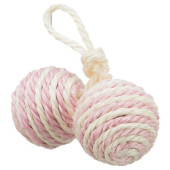 Котешка играчка Trixie 2 Balls on a Rope сизалени топчета на връв
