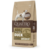 Пълноценна суха храна за кучета от малки породи Quatro Adult Small breed Superpremium с Патешко, БЕЗ зърнени култури