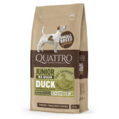 Пълноценна суха храна за подрастващи кучета от малки породи Quatro Superpremium Junior Small breed с патешко , БЕЗ зърнени култури
