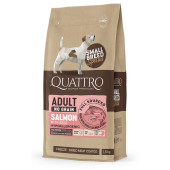 Пълноценна суха храна за кучета от малки породи Quatro Small breed Superpremium със сьомга и крил, БЕЗ зърнени култури