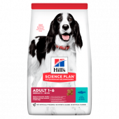 Hill’s Science Plan Adult Medium с риба тон & ориз - За кучета от средни породи до 25 кг с умерени енергийни нужди, от 1 до 7 години 12кг + подарък комплект за път