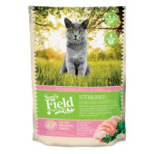 Пълноценна суха храна SAM'S FIELD Cat Sterilized за кастрирани котки с 42% пилешко месо и зеленчуци 