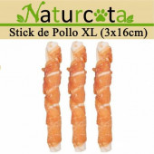 Натурални лакомства за кучета Naturcota - Кожени солети обвити в пилешко месо ( 3 бр х 16 см) XL