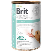 Пълноценна, консервирана храна за кучета Brit Veterinary Diets Dog Struvite за разтваряне на струвитни камъни и предотвратяване на повторната им поява с Пуешко месо и грах, БЕЗ ЗЪРНЕНИ КУЛТУРИ