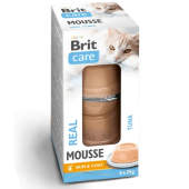 Панакота за котки Brit Care Cat Mousse Real Tuna 6*25г - двуслоен мус с риба тон за красива козина и здрава кожа