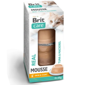 Панакота за котки Brit Care Cat Mousse with Real Tuna and Mackerel 6*25г -  двуслоен мус с риба тон и скумрия, за красива козина и здрава кожа