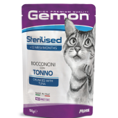 Пауч Gemon Sterilised Cat Chunkies with Tuna - хапки риба тон за кастрирани котки