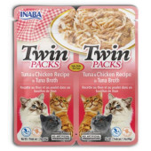Двойно лакомство- паучове за котки Ciao Cat Twin packs Tuna with Chicken recipe in Tuna Broth Била тон и пиле в бульон