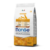 Монопротеинова храна за кучета в зряла възраст от всички породи Monge Natural Superpremium Adult All breeds Turkey, Rice & Potatoes с пуешко, ориз и картофи