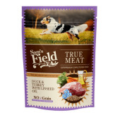 Натурална мокра храна, пауч за кучета Sam's Field Duck and Turkey с 66% патешко и пуешко и ленено семе