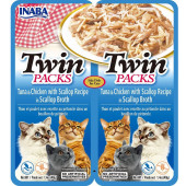 Двойно лакомство- паучове за котки Ciao Cat Twin packs Tuna & Chicken Recipe in Scallop Broth Риба тон с пиле и бульон от миди