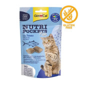Хрупкави лакомства за котки GIMCA Nutri pockets Tuna джобчета с кремообразен пълнеж от риба тон, естествен източнин на омега 3 и 6