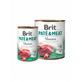 BRIT PATÉ & MEAT VENISON- консервирана храна за кучета с 26% прясно еленско месо и 24% пилешко месо
