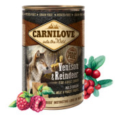 Пълноценна консервирана храна за кучета Carnilove Wild Meat Venison & Reindeer for Adult със 47% сърнешко и 20% еленско, БЕЗ ЗЪРНЕНИ КУЛТУРИ