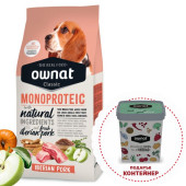 Натурална суха храна Ownat Classic Monoprotein Iberian Pork с прясно иберийско свинско, монопротеинна , за кучета от всички породи 12кг + подарък контейнер