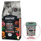 Натурална суха храна Ownat Ultra Medium Lamb and Rice с пряснo агнешко месо, за кучета предразположени към алергии и непоносимост към храната 14кг + подарък контейнер