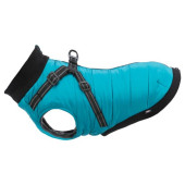Водоустойчиво кучешко яке с вграден нагръдник Trixie Pontis harness coat с цип и светлоотразителни елементи в син цвят