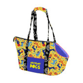 Транспортна чанта CAZO Pet Carrier Abstract Dogs Yellow  в жълто-син дизайн 30х40х24cм