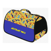Луксозна транспортна чанта  CAZO Pet Carrier Abstract Dogs Yellow в жълто-син дизайн 50 × 27 × 26cм 