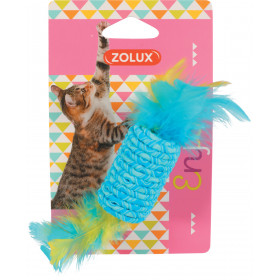 Играчка за котка Zolux ELASTIC CANDY -  цилиндър с пера 