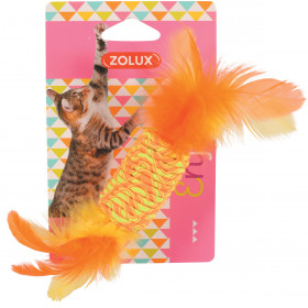 Играчка за котка Zolux ELASTIC CANDY -  цилиндър с пера 