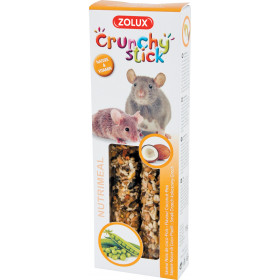 Крекери за мишки и плъхове Zolux Crunchy Sticks - лакомство с кокос и грах Zolux, 115гр