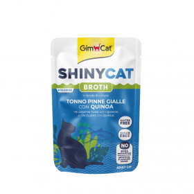 Пауч за котки GimCat SHINYCAT POUCH YELLOWFIN TUNA WITH QUINOA хапки жълтоперест тон и киноа в натурален бульон