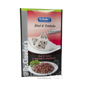 Храна за котки в пауч Dr.Clauder s Premium Pouches- говеждо и пуйка в желе 100 гр.