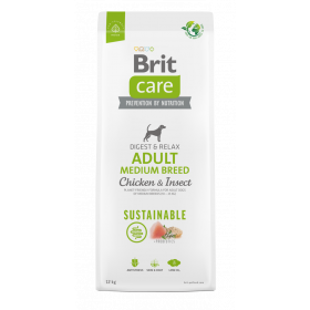 Brit Care Dog Sustainable Adult Medium Breed Chicken&Insect- Супер премиум суха храна за кучета от средните породи. С високоусвоим протеин от насекоми и пилешко месо