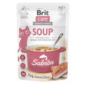 Деликатесен пауч за котки Brit Care Cat Soup with Salmon супа със сьомга, БЕЗ ЗЪРНЕНИ КУЛТУРИ