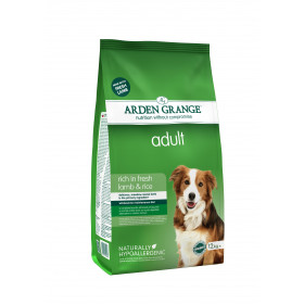 Суха храна за пораснали кучета от всеки размер и порода с чувствителен стомах Arden Grange Adult Formulas над 12 месеца с агнешко.