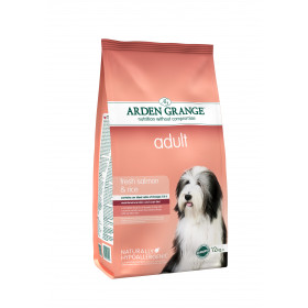Суха храна за пораснали кучета от всеки размер и порода Arden Grange Adult Formulas  със сьомга за чувствителен стомах и подобряване качеството на козината над 12 месеца