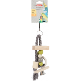 Zolux - играчка за папагали с въжета и дървени елементи + звънче