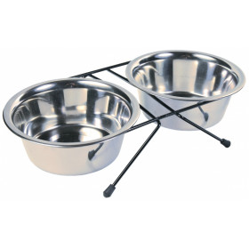 Trixie Eat on Feet Stainless Steel Bowl Set - Комплект от две купи и поставка за кучета 0.2 л.