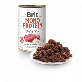 BRIT MONO PROTEIN BEEF&RICE - консеврирана кучешка храна с телешко и ориз