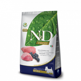 N&D Grain Free Mini Adult - пълноценна храна с агнешко месо и боровинки, за кучета от дребни породи над 12 месеца; вземи 7кг + ПОДАРЪК контейнер