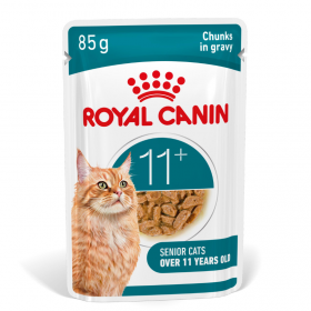 Пауч Royal Canin Ageing +11 - пълноценна храна за котки на 12 години, малки късчета месо в сос Грейви